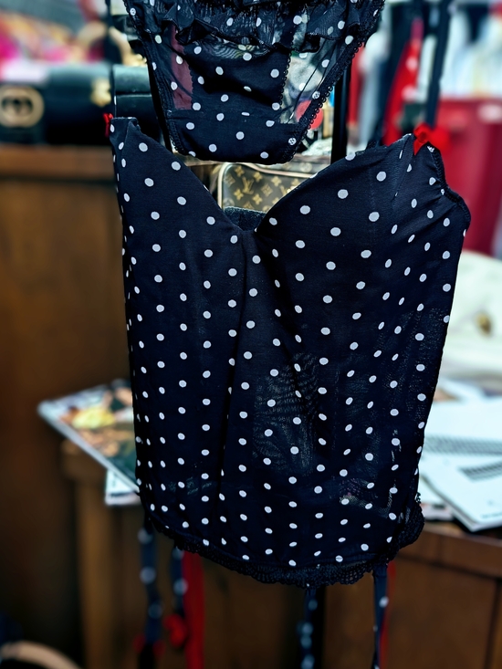 Victoria's Secret Other - Victoria's Secret Black & White Polka Dot Strapless Bandeau